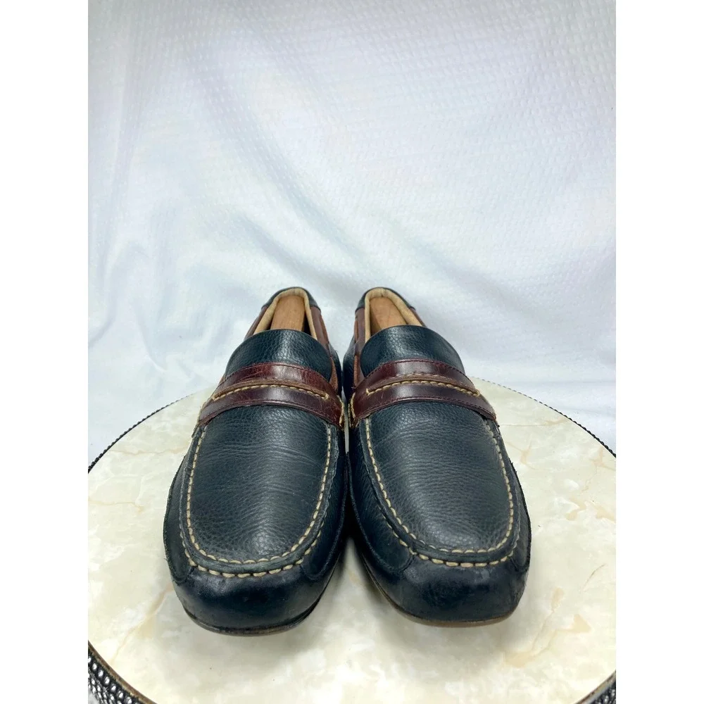 Sperry Top Sider Slip On Driving Loafer Shoes Mens Size 11 Black Leather Preppy